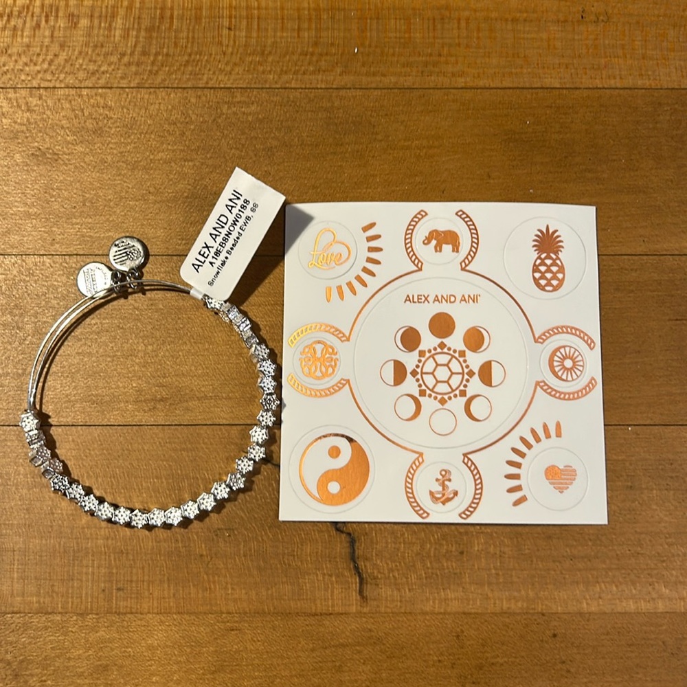 Alex and Ani snowflake bead bracelet
